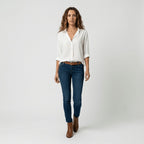 Maeve™ | Camisa blanca de manga larga con cuello clásico