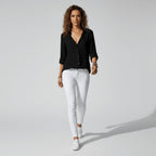 Maeve™ | Camisa blanca de manga larga con cuello clásico