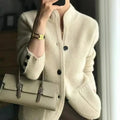 Elena™ | Chaqueta de punto texturizado con escote en V y botones