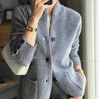 Elena™ | Chaqueta de punto texturizado con escote en V y botones
