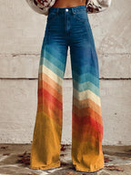 Molly™ | Pantalón de pierna ancha estampado de cintura alta