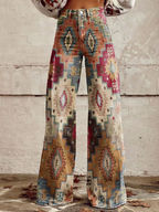 Molly™ | Pantalón de pierna ancha estampado de cintura alta