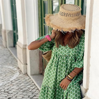 Juliana™ | Vestido largo de lunares con manga larga