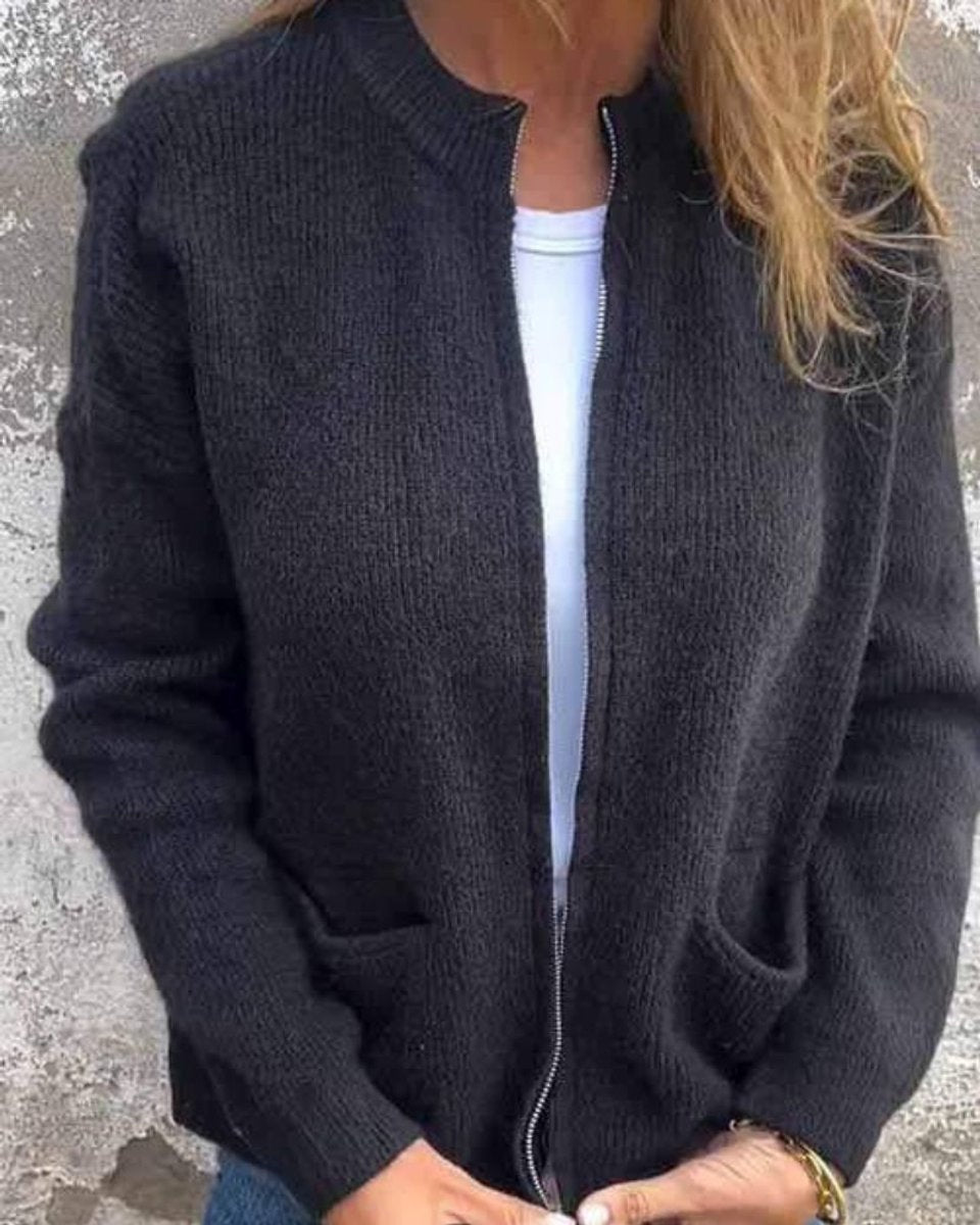 Amelia™ | Chaqueta de punto con cremallera y bolsillos delanteros