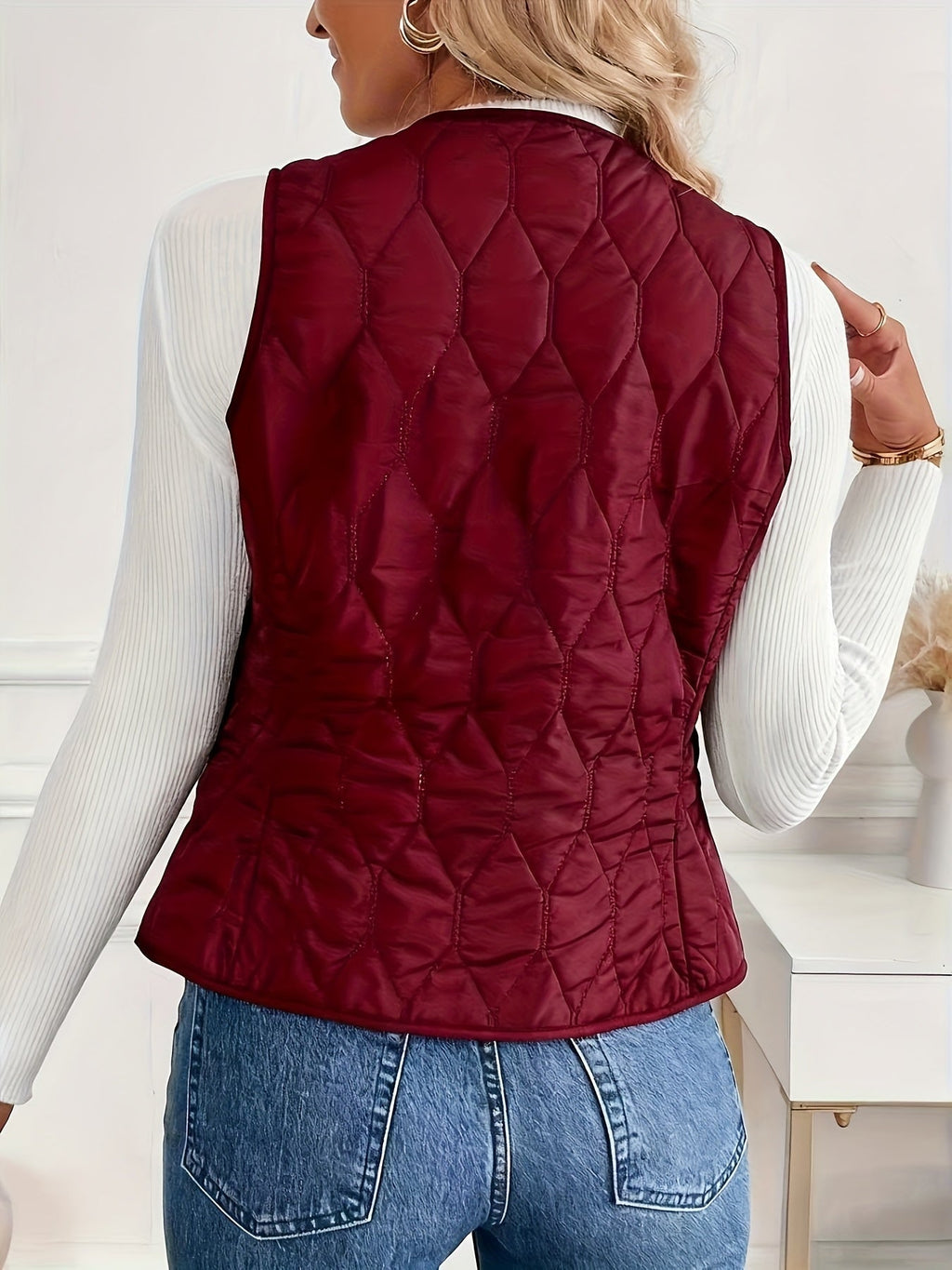 Lily™ | Chaleco acolchado reversible con forro de borreguito