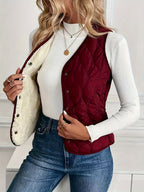 Lily™ | Chaleco acolchado reversible con forro de borreguito