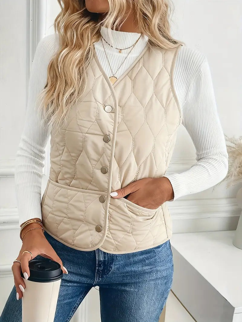 Lily™ | Chaleco acolchado reversible con forro de borreguito