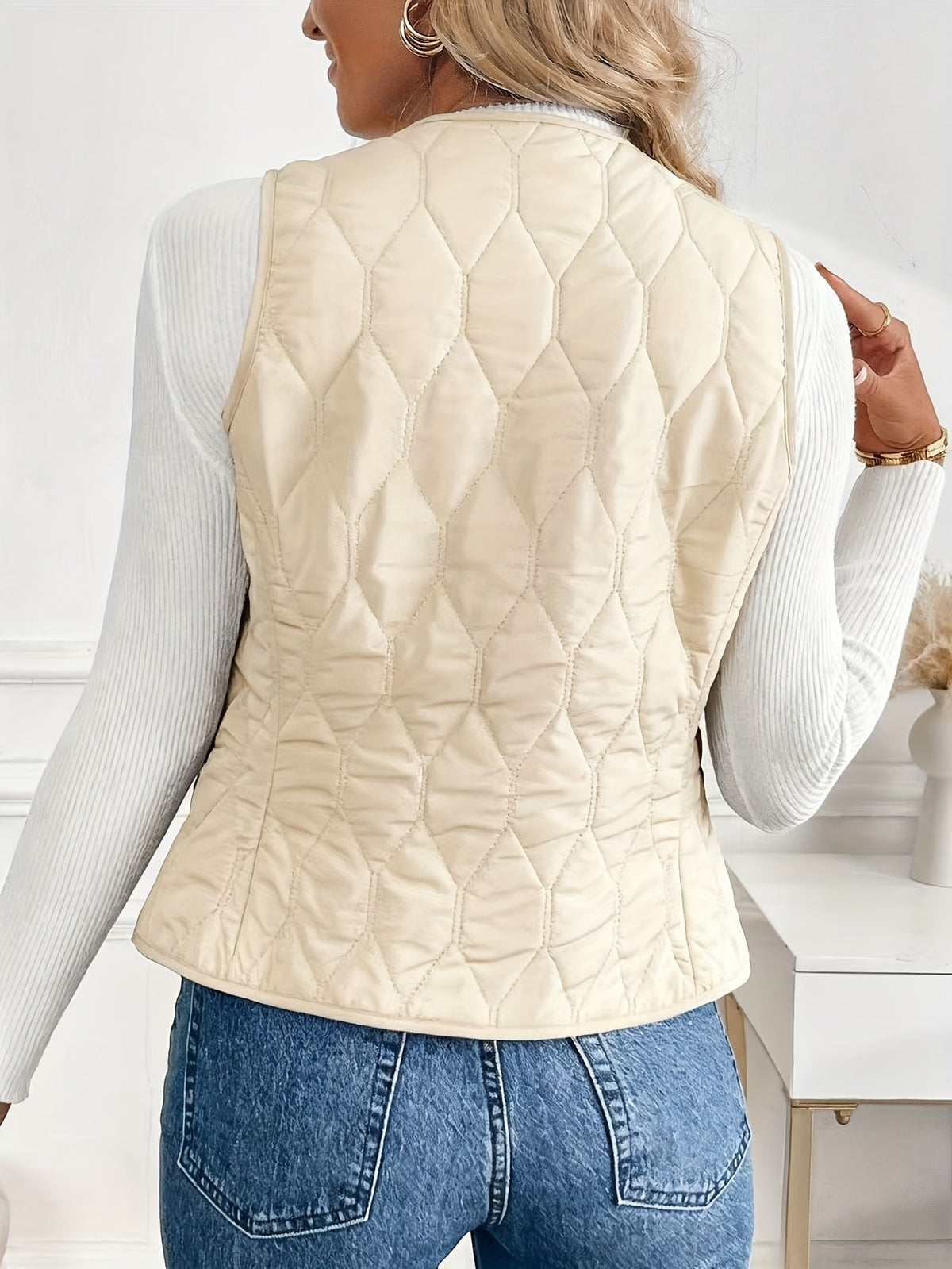 Lily™ | Chaleco acolchado reversible con forro de borreguito