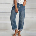 Brianna™ | Vaqueros baggy de tiro alto con bragueta de botones