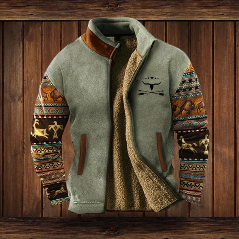 Colton™ | Cazadora de borreguito con estampado étnico