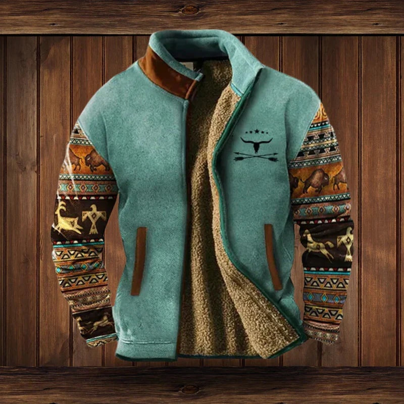 Colton™ | Cazadora de borreguito con estampado étnico