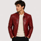 Patrick™ | Cazadora efecto piel de hombre con cuello mao