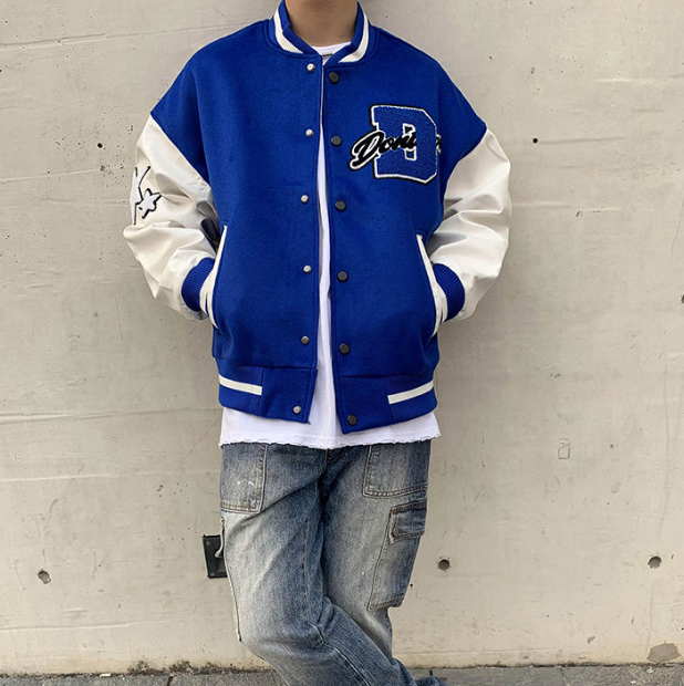 Derek™ | Chaqueta varsity oversize con parches bordados