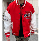 Derek™ | Chaqueta varsity oversize con parches bordados