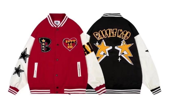 Derek™ | Chaqueta varsity oversize con parches bordados