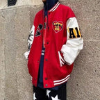 Derek™ | Chaqueta varsity oversize con parches bordados
