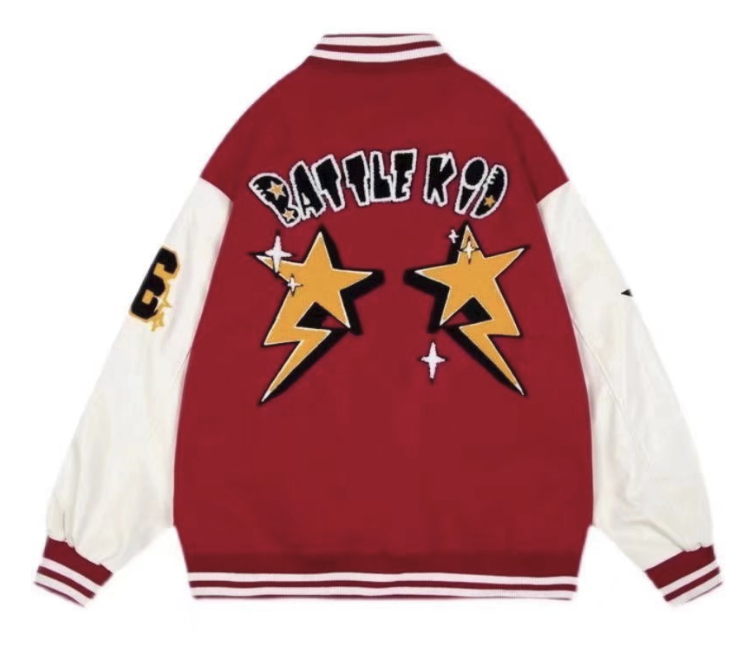 Derek™ | Chaqueta varsity oversize con parches bordados