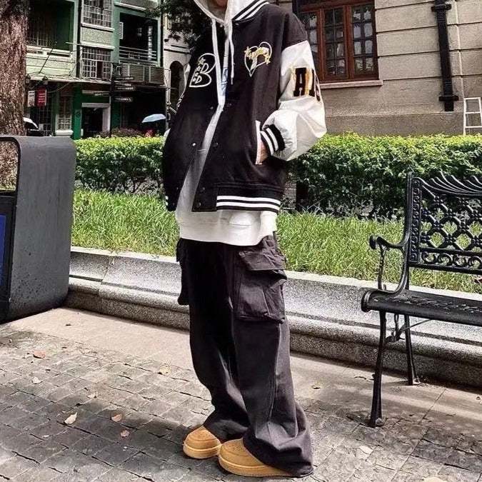 Derek™ | Chaqueta varsity oversize con parches bordados