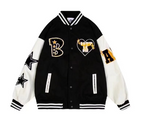 Derek™ | Chaqueta varsity oversize con parches bordados