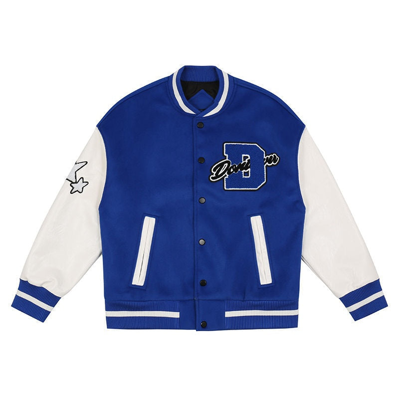 Derek™ | Chaqueta varsity oversize con parches bordados