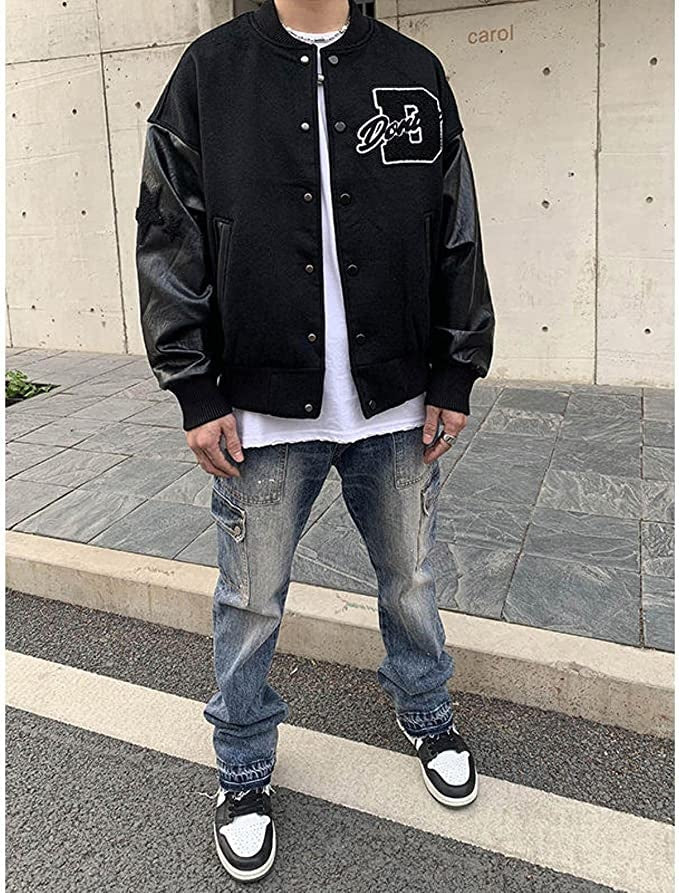 Derek™ | Chaqueta varsity oversize con parches bordados