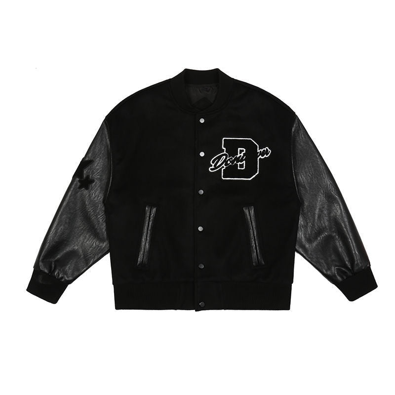 Derek™ | Chaqueta varsity oversize con parches bordados