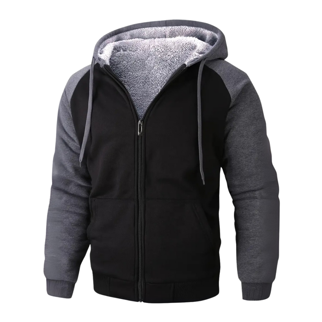 Elias™ | Sudadera con cremallera, capucha y forro de borreguito