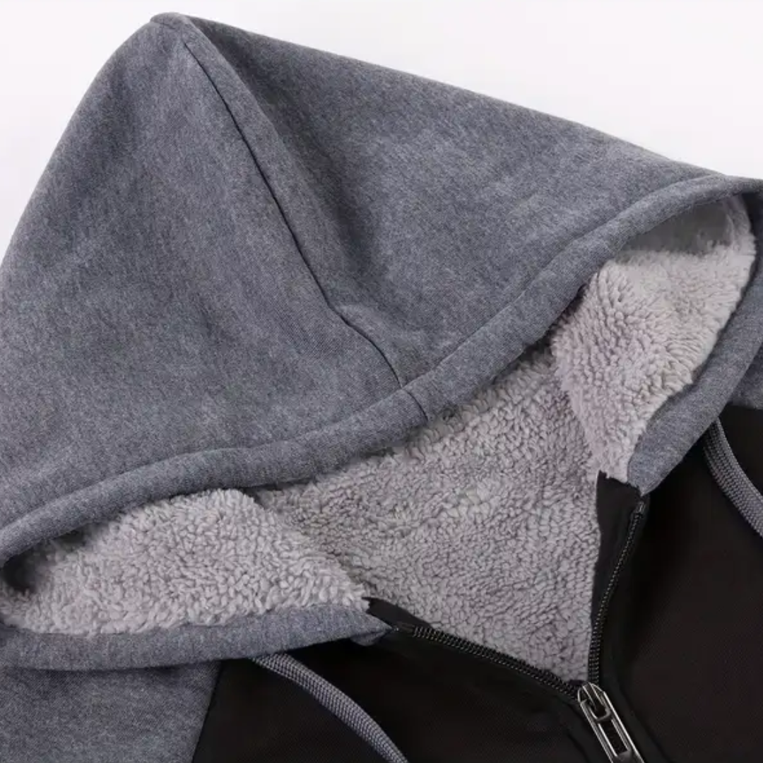 Elias™ | Sudadera con cremallera, capucha y forro de borreguito