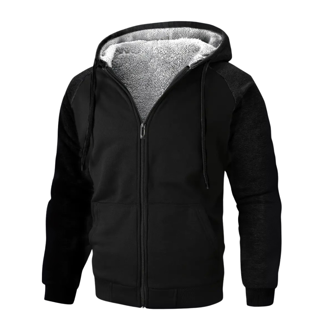 Elias™ | Sudadera con cremallera, capucha y forro de borreguito