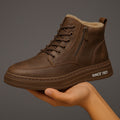 Nolan™ | Botines de piel para hombre con forro y cremallera lateral