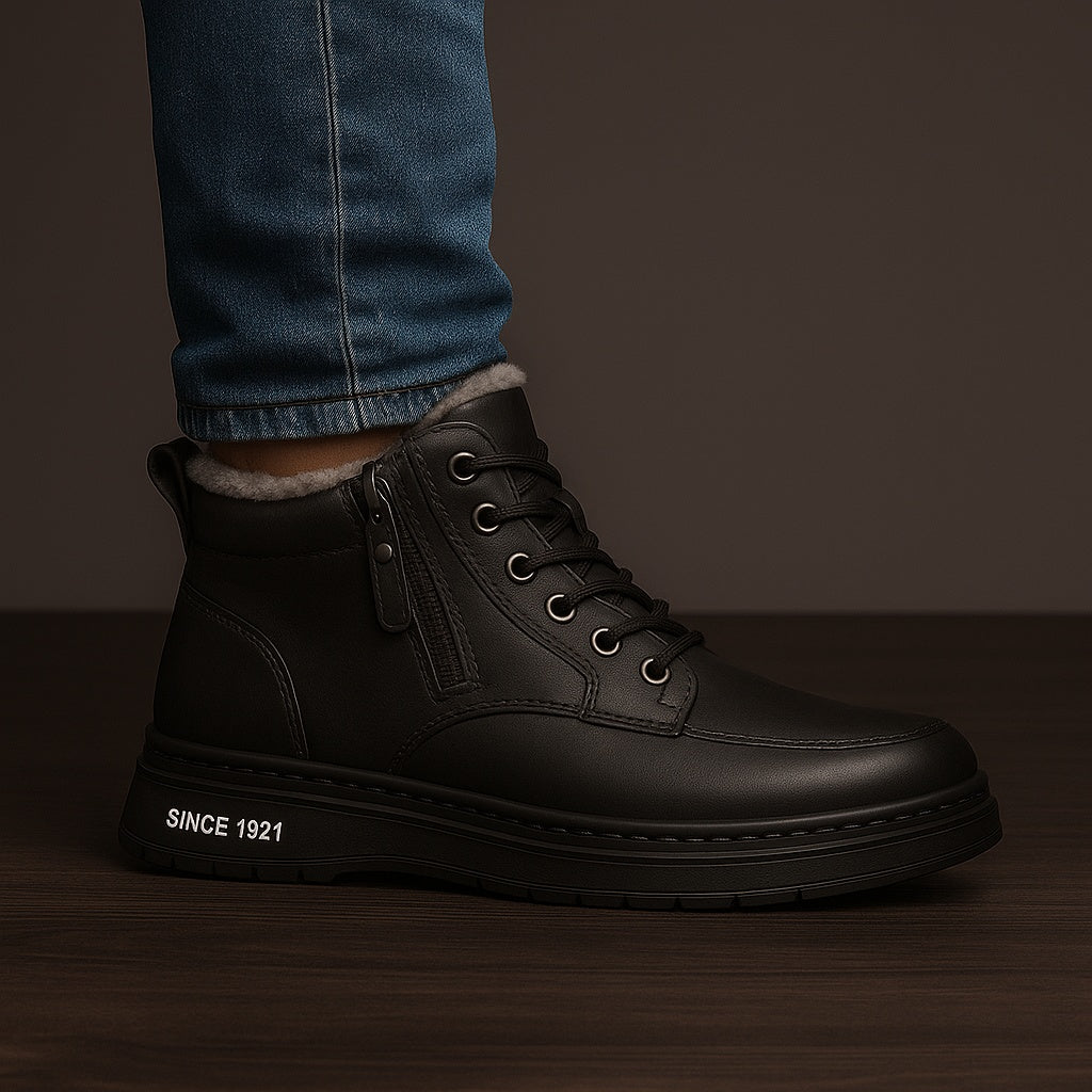 Nolan™ | Botines de piel para hombre con forro y cremallera lateral
