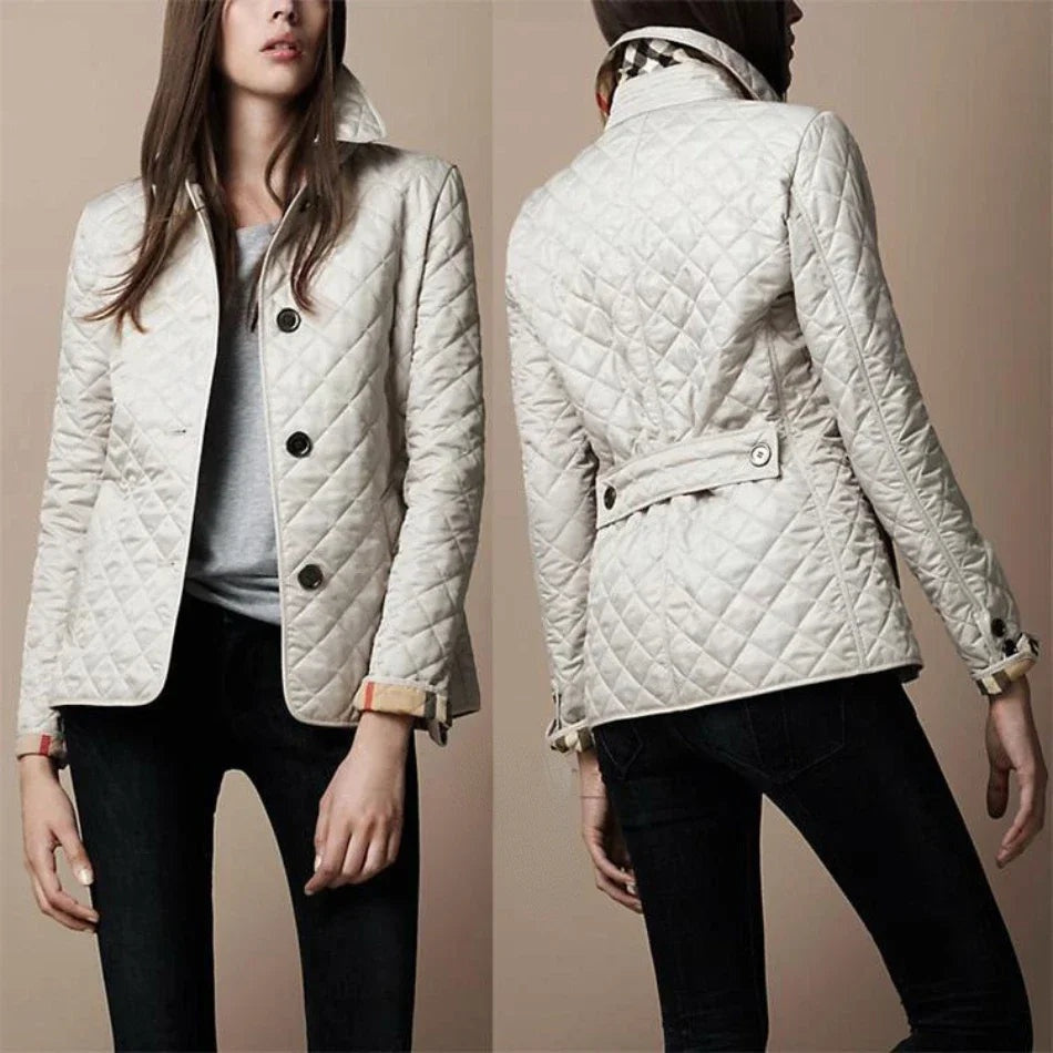 Genevieve™ | Cazadora acolchada con cuello solapa y botones