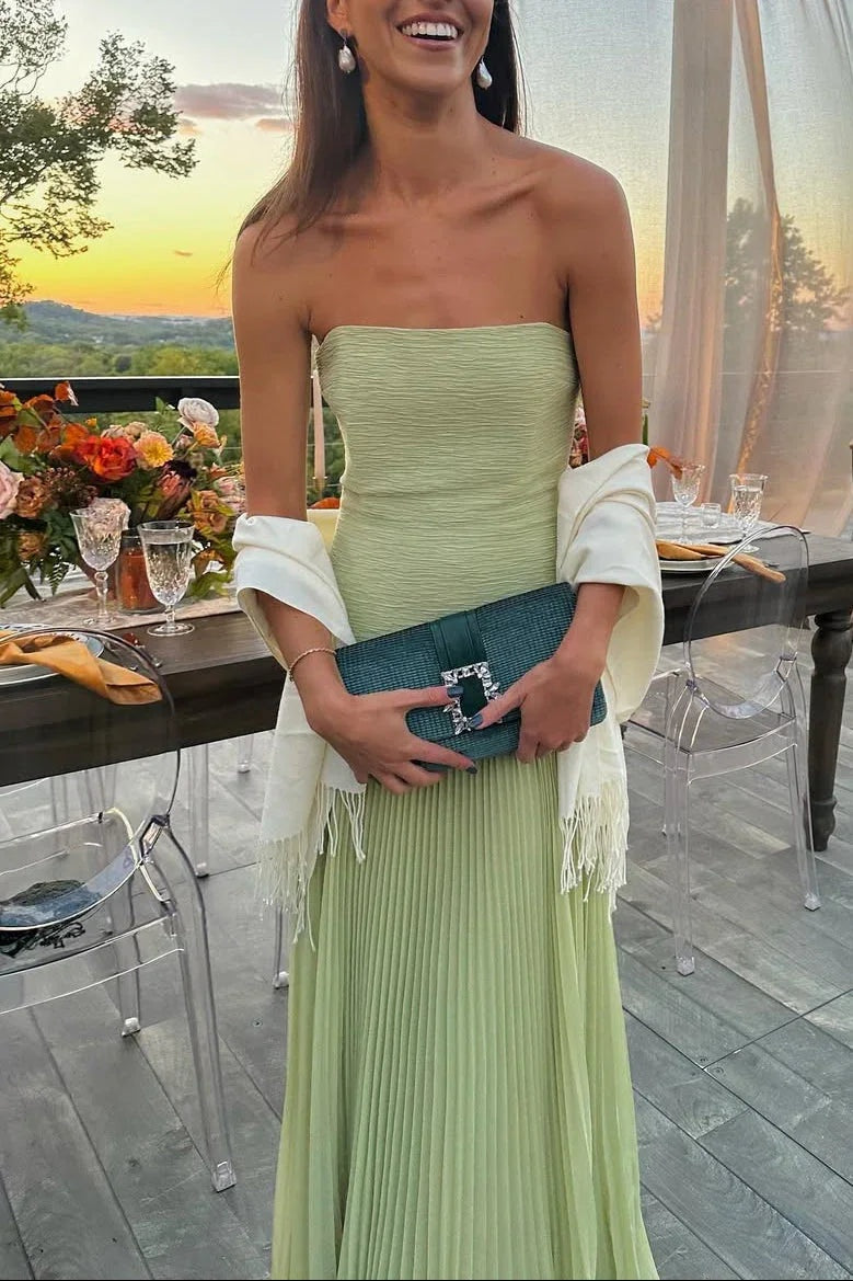 Emilia™ | Vestido largo plisado palabra de honor