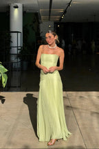 Emilia™ | Vestido largo plisado palabra de honor