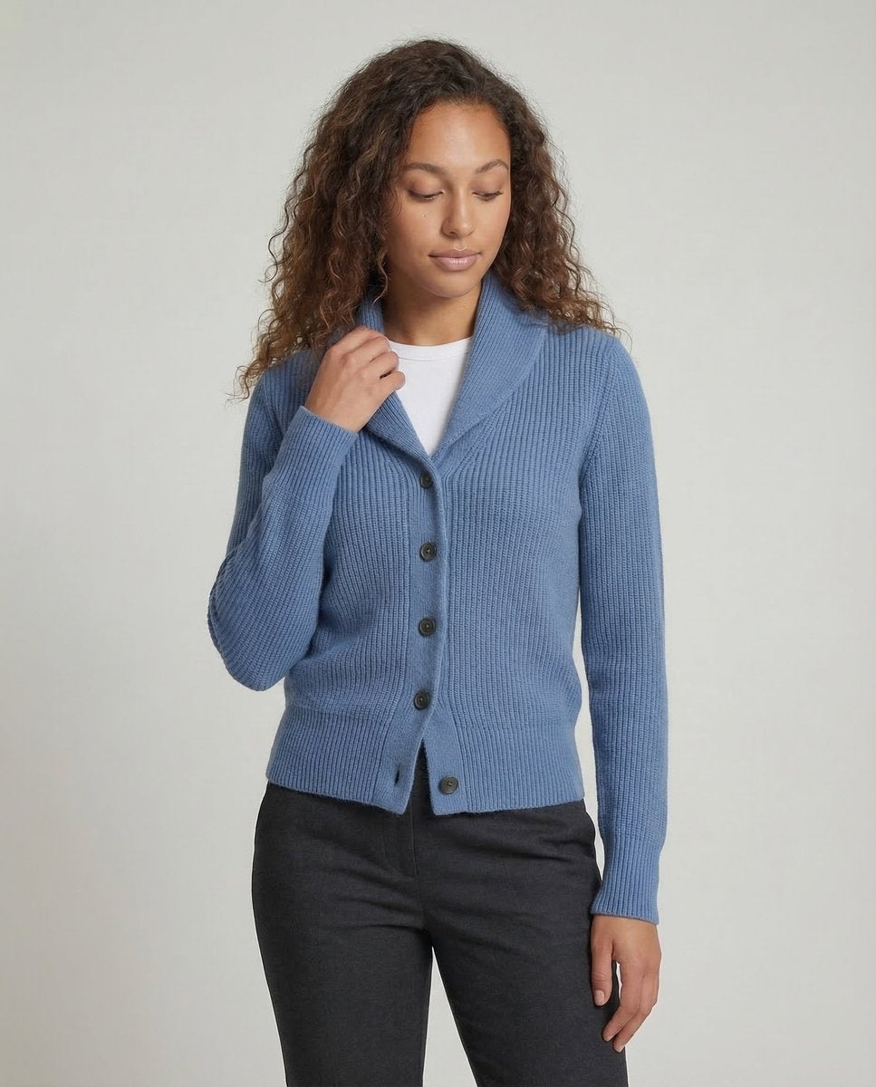 Mia™ | Cárdigan de punto con cuello solapa y botones