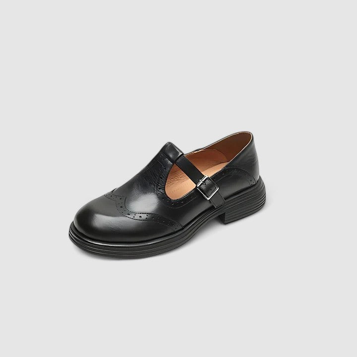 Thea™ | Zapatos Mary Jane de piel estilo brogue con hebilla