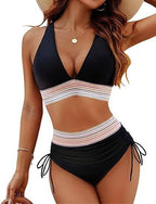Eva™ | Bikini de tiro alto push up con top halter