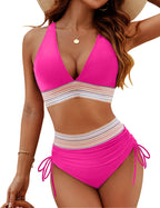Eva™ | Bikini de tiro alto push up con top halter