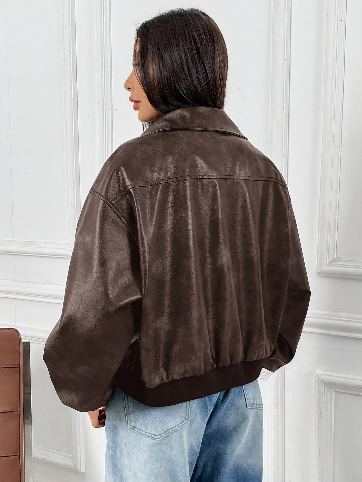 Alexa™ | Chaqueta efecto piel con cremallera y solapas