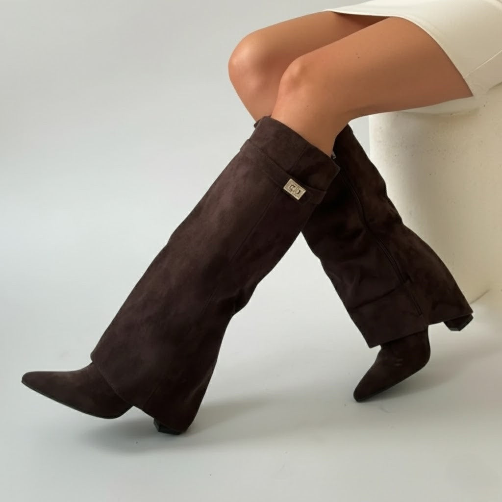 Isla™ | Botas altas de ante con tacón