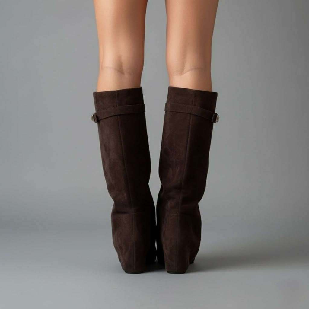 Isla™ | Botas altas de ante con tacón