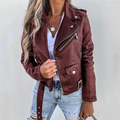 Sloane™ | Cazadora biker de polipiel con cinturón
