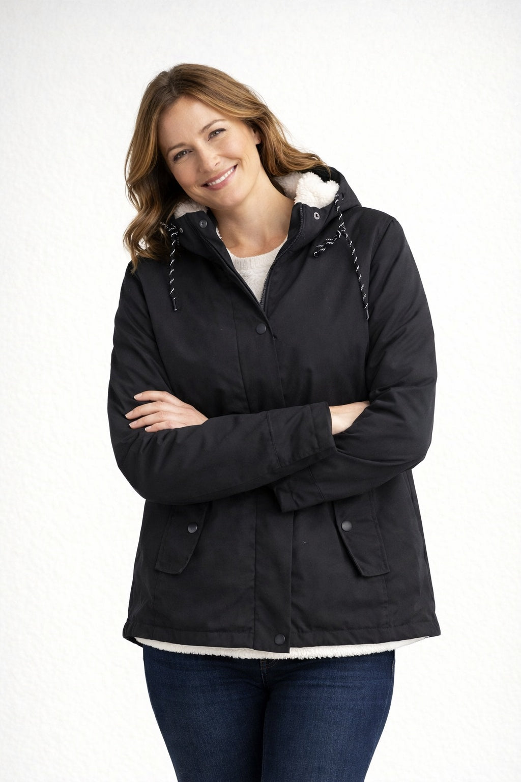 Norah™ | Chaqueta impermeable con forro de borreguito y capucha