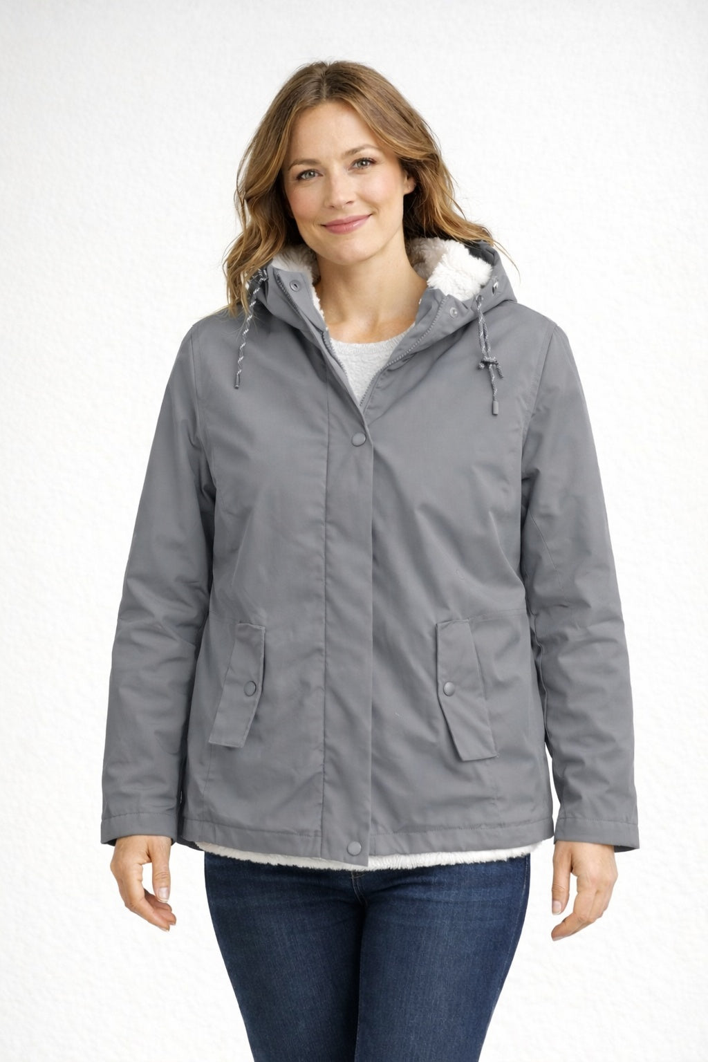 Norah™ | Chaqueta impermeable con forro de borreguito y capucha