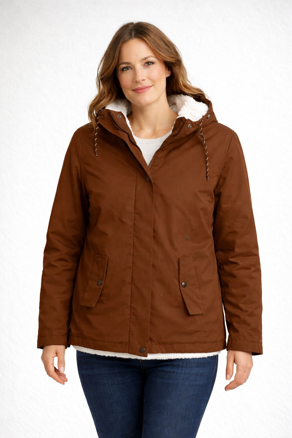 Norah™ | Chaqueta impermeable con forro de borreguito y capucha