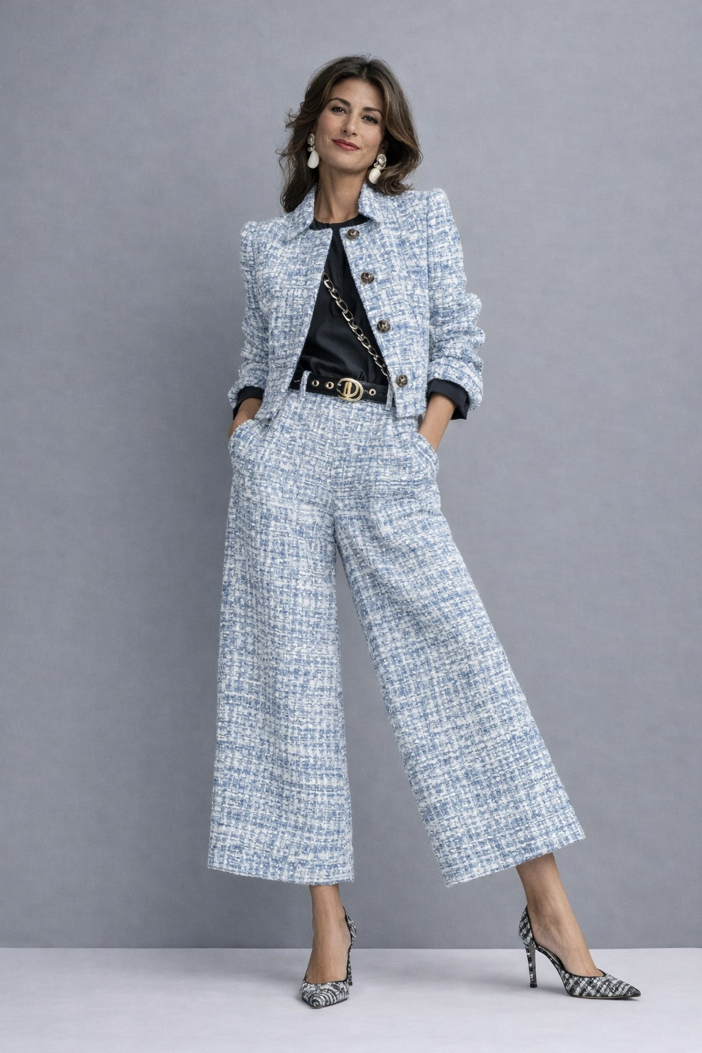 Lydia™ | Conjunto de tweed con chaqueta y pantalón culotte
