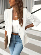Celeste™ | Blazer de mujer con mangas fruncidas y solapa