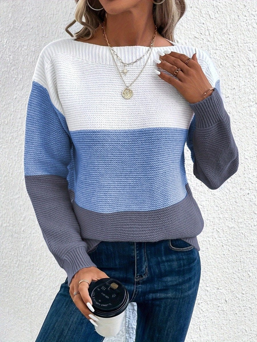 Nora™ | Jersey de rayas de mujer con cuello redondo