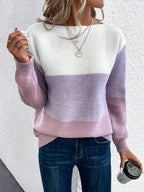 Nora™ | Jersey de rayas de mujer con cuello redondo