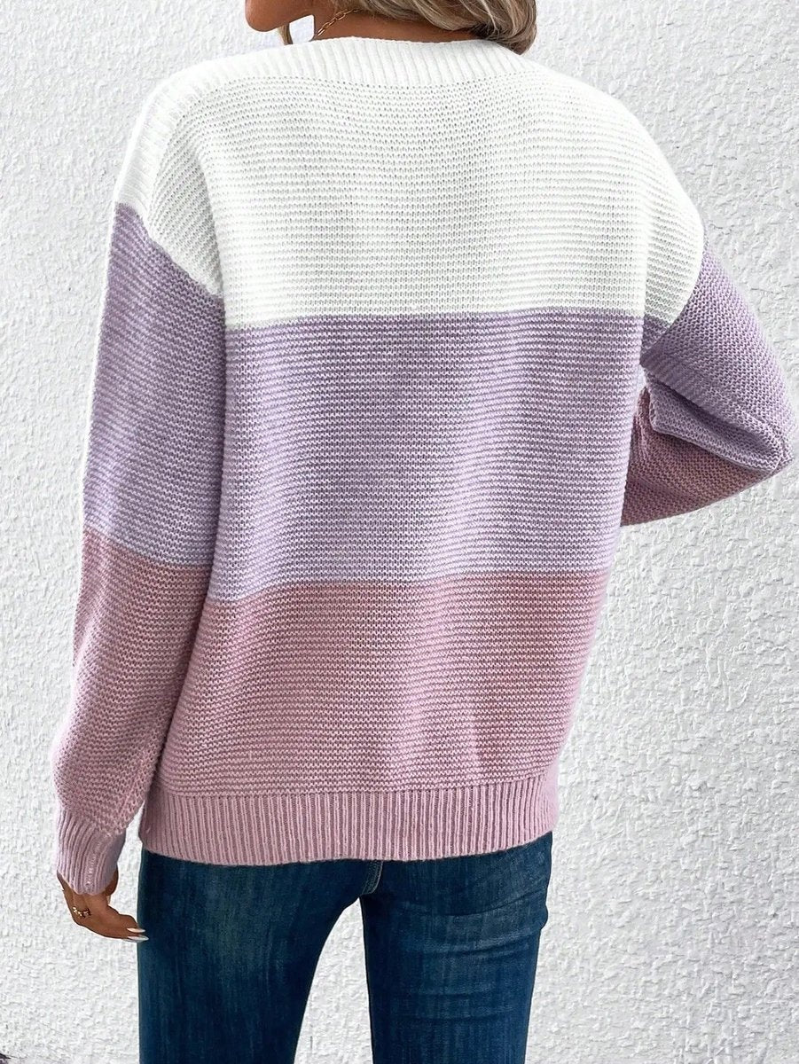 Nora™ | Jersey de rayas de mujer con cuello redondo